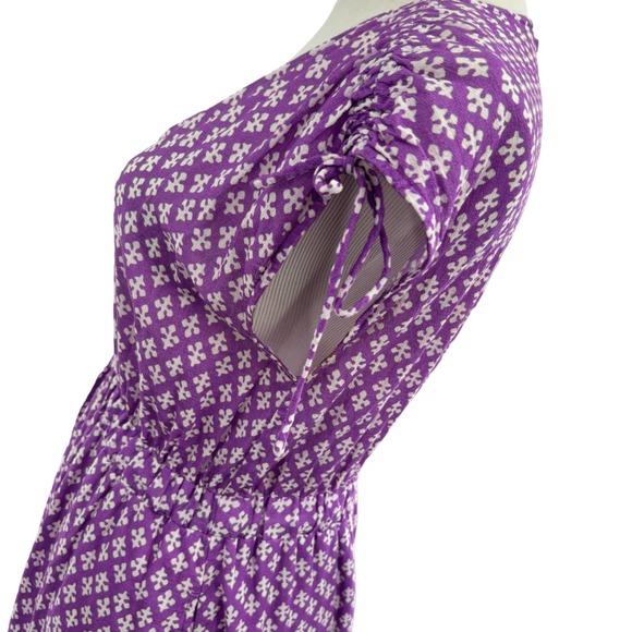 Xirena Purple Clover Cecily Printed Cotton Tiered Midi Maxi Dress XS - Picture 8 of 12